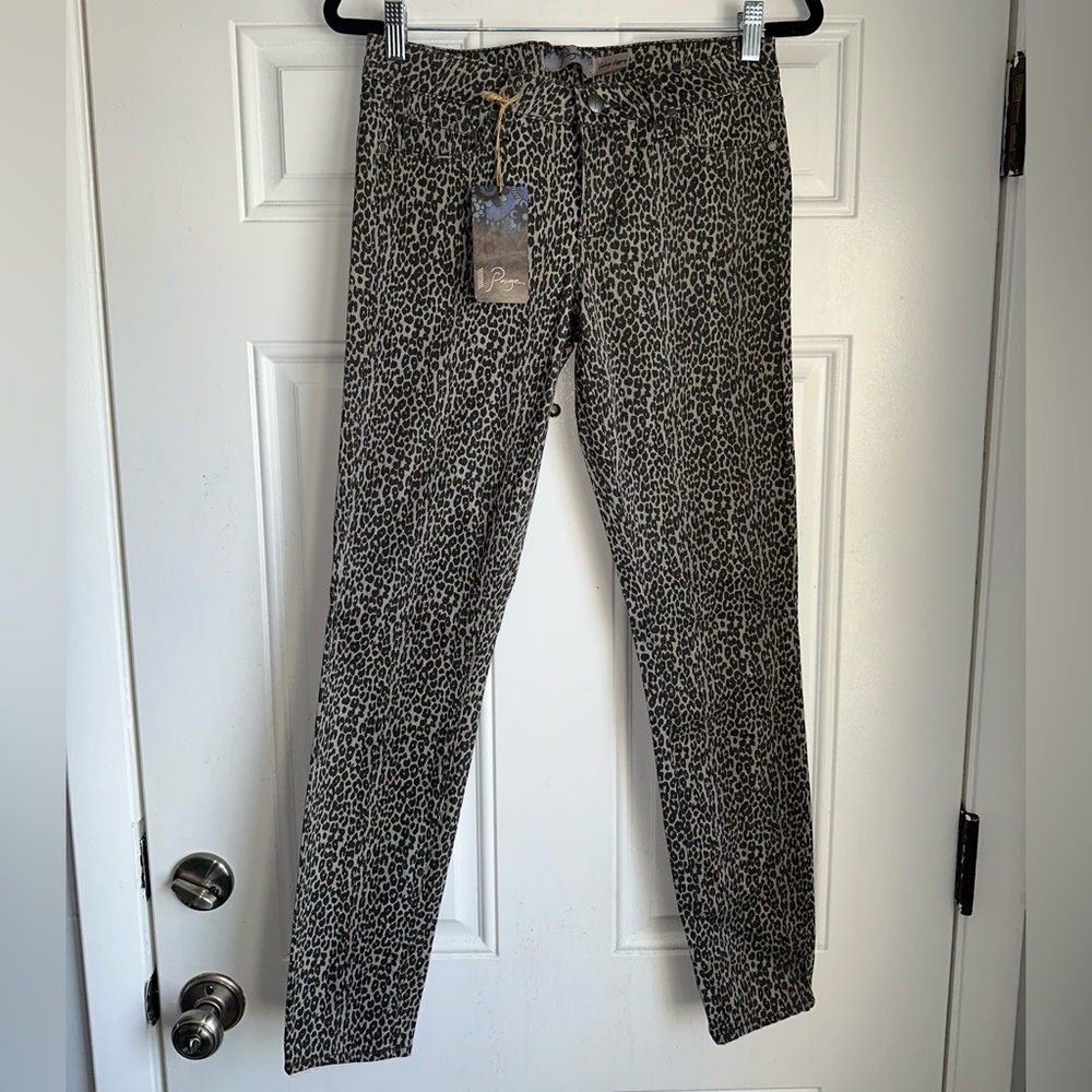 NWT paige verdugo legging SIZE 27 leopard cheetah print skinny jeans pants